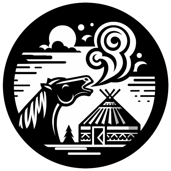 tap for throat singing sounds, Mongolian horse, yurt